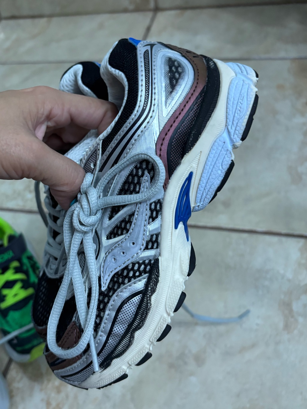 Saucony Kids Silver, Black & Blue Running Sneakers